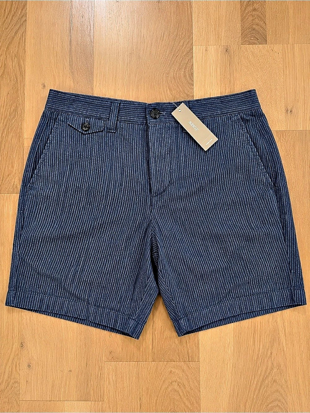 J.Crew Dock Short in Indigo Stripe Striped Shorts Blue Waist 30